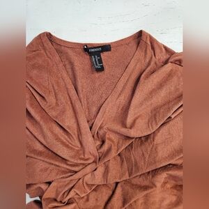 Forever 21 Soft Suede like Blend Cardigan Sleeveless Rust Orange/brown XL. fall